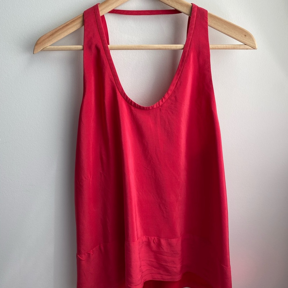 Silk top, hot pink/raspberry pink
